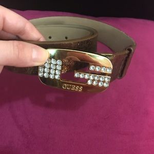 Guess belt oxyde camel gold strasse